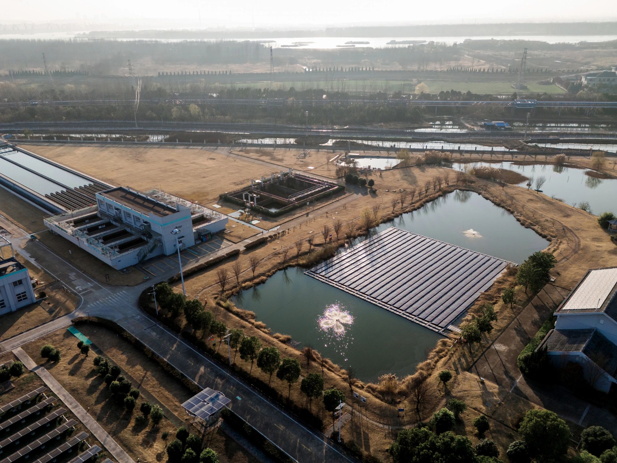 Large scale solar panel field for clean energy generation